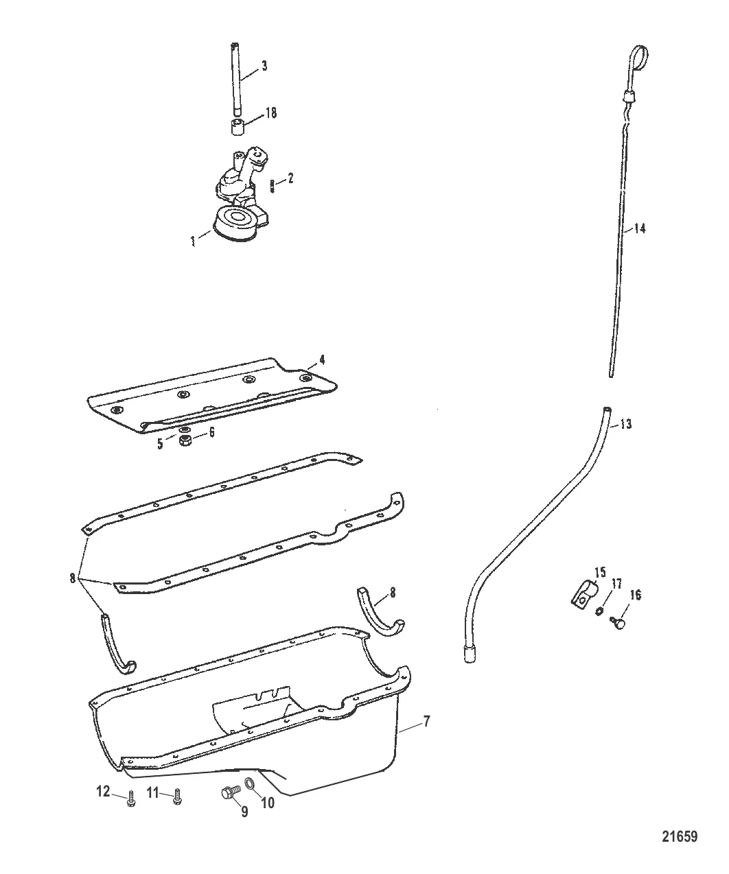 Oil Pan And Oil Pump (Serial # 0A398941 Thru 0D725499)