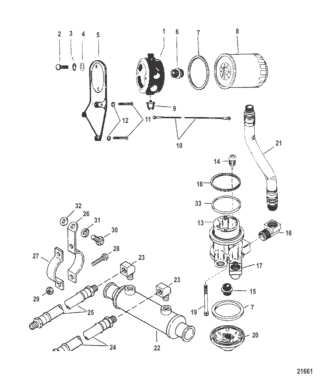 Oil Cooler (Serial # 0A398941 Thru 0D725499)