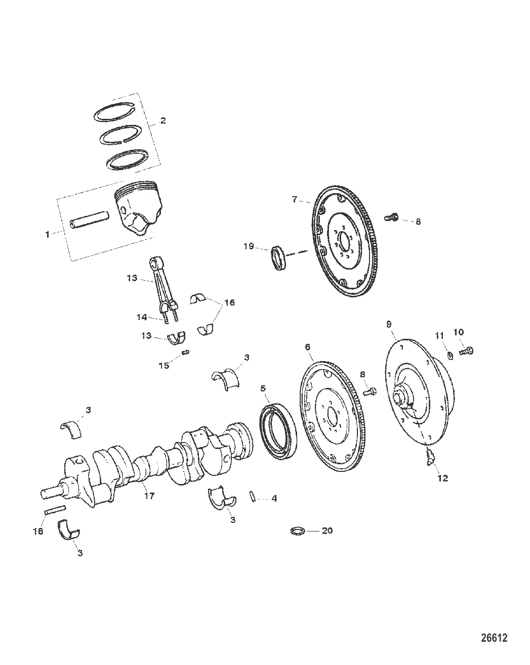 Коленчатый вал / поршни / шатуны