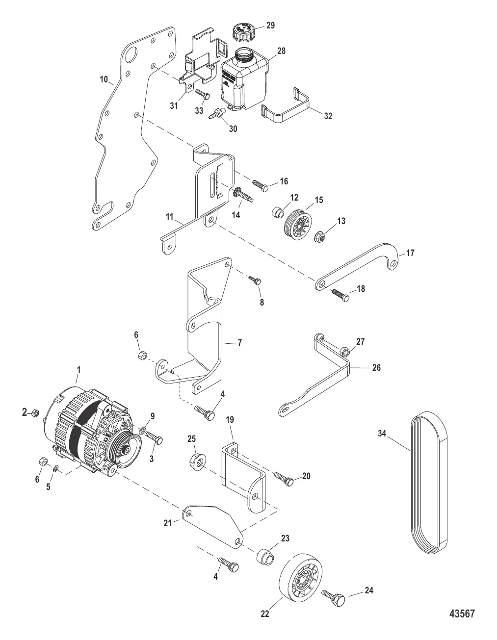 Генератор и кронштейны