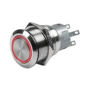 Переключатель кнопочный с фиксацией вкл/выкл красная подсветка 24В 511000500