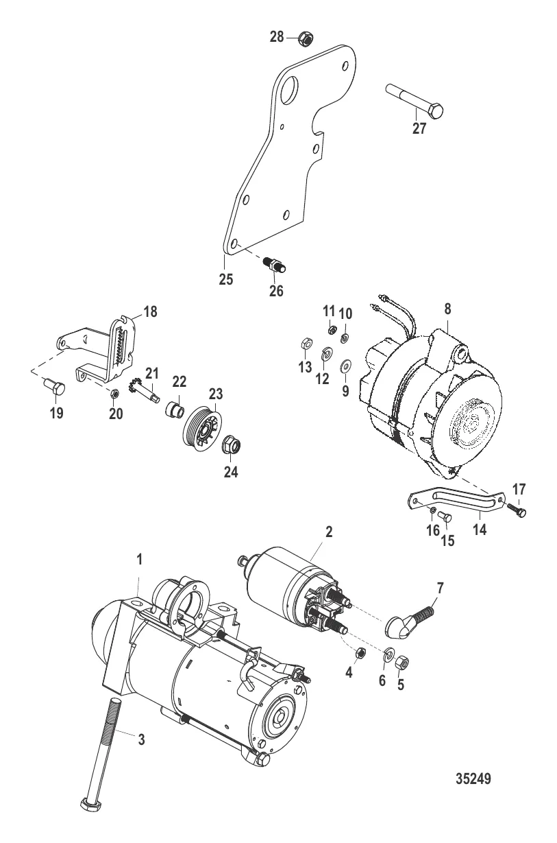Стартер и генератор 357 Alpha/Bravo