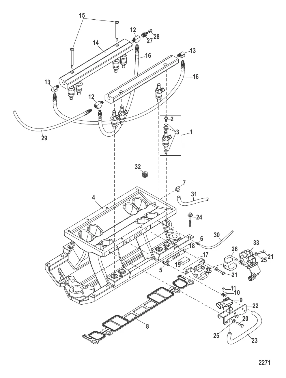 Впускной коллектор и топливная направляющая