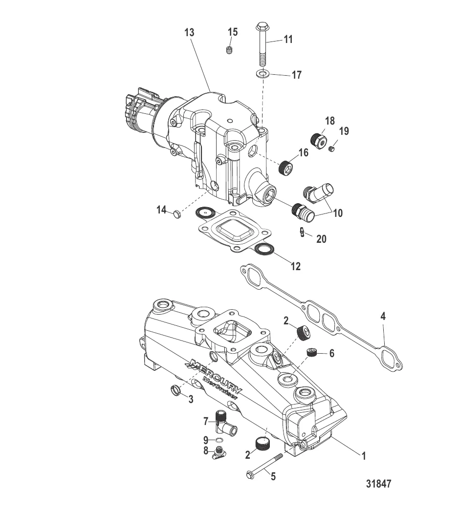 Выхлопной коллектор Коленчатый патрубок и трубы (ручной слив)