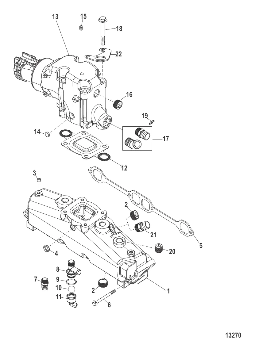 Выхлопной коллектор и коленчатый патрубок 383 Mag Bravo 4V