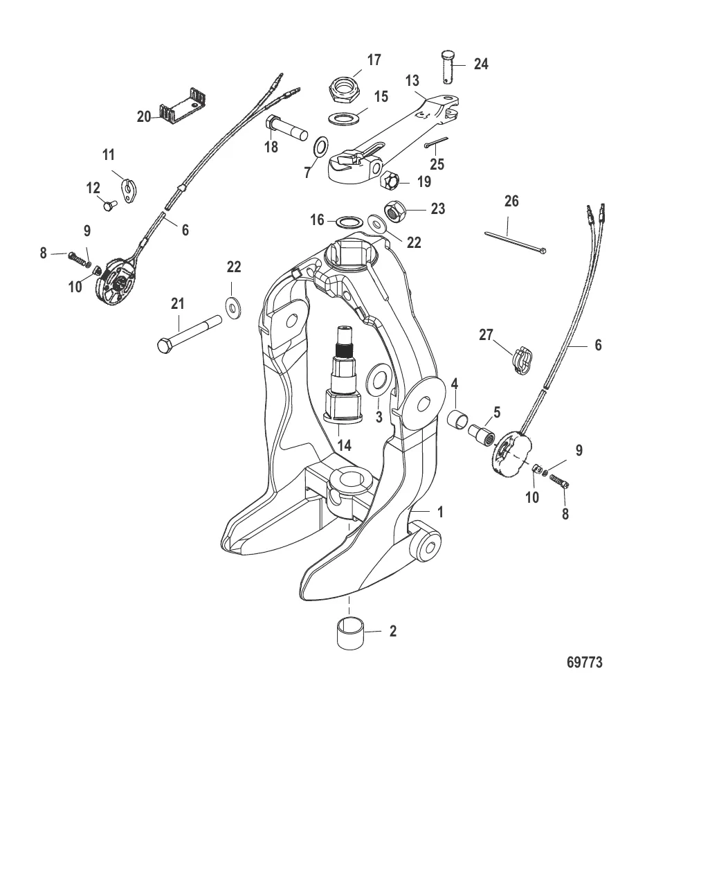 КОЛЬЦО КАРДАНА И РЫЧАГ РУЛЕВОГО МЕХАНИЗМА