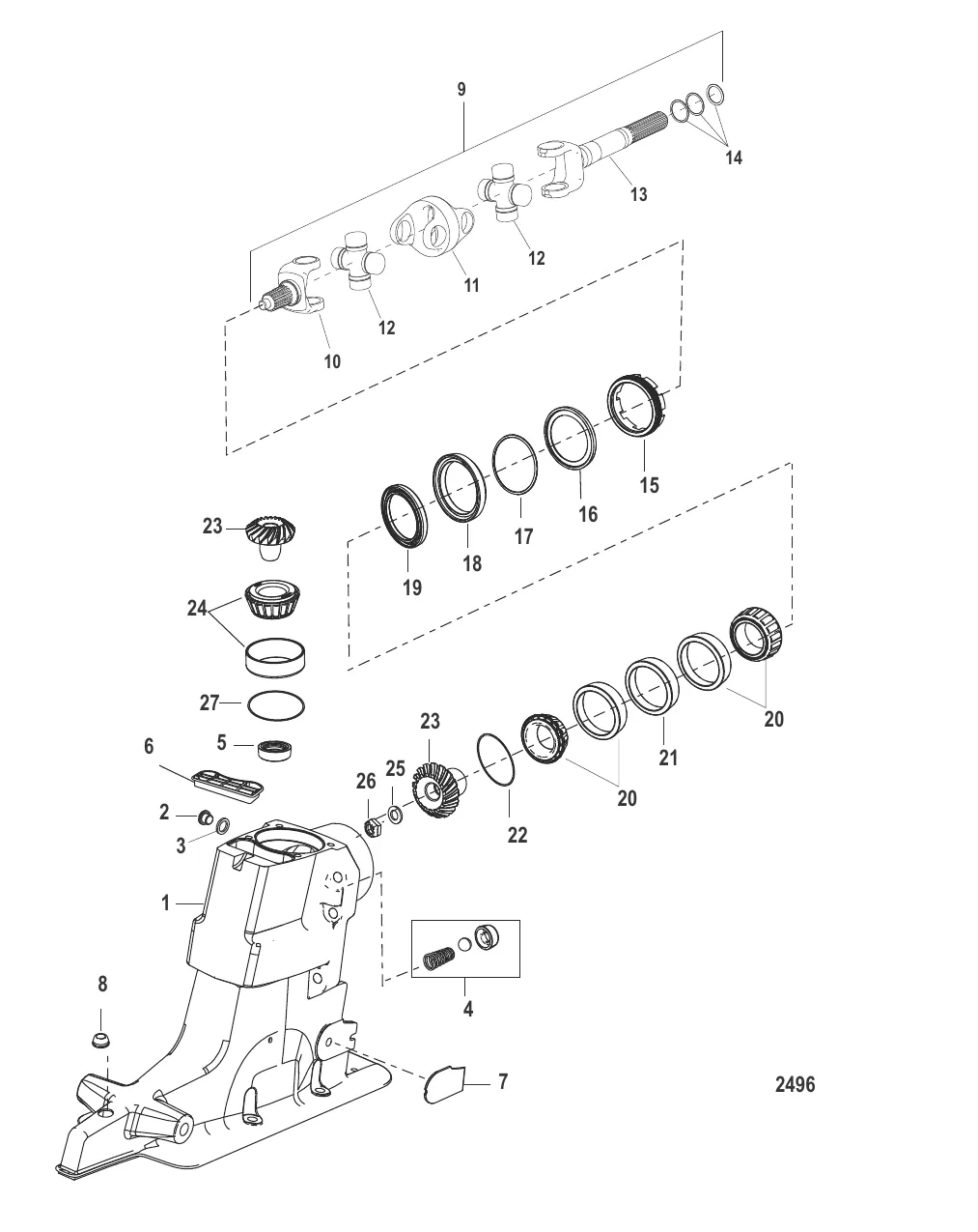 КОРПУС ВЕДУЩЕГО ВАЛА И ВЕДУЩИЕ ШЕСТЕРНИ