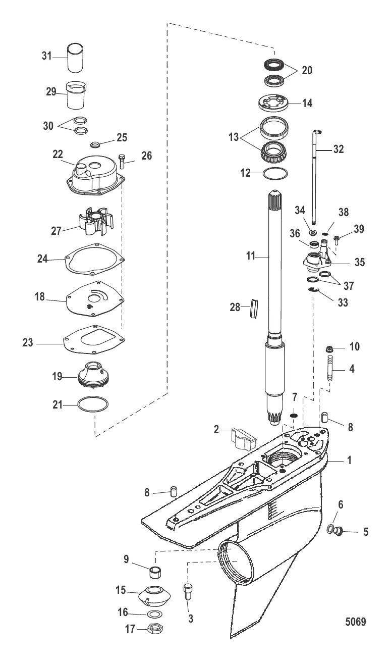 КАРТЕР РЕДУКТОРА (ВЕДУЩИЙ ВАЛ)(СТАНДАРТНОЕ ВРАЩЕНИЕ)