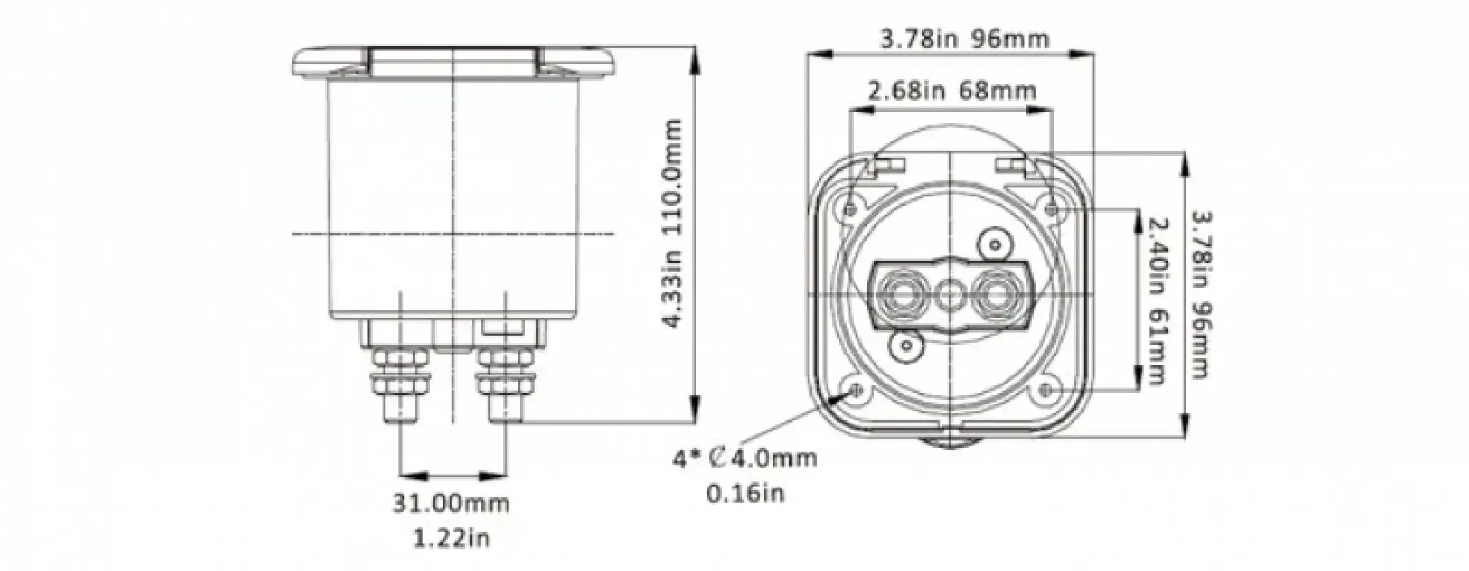 Выключатель массы SEAFLO в пластиковом боксе макс. 50В