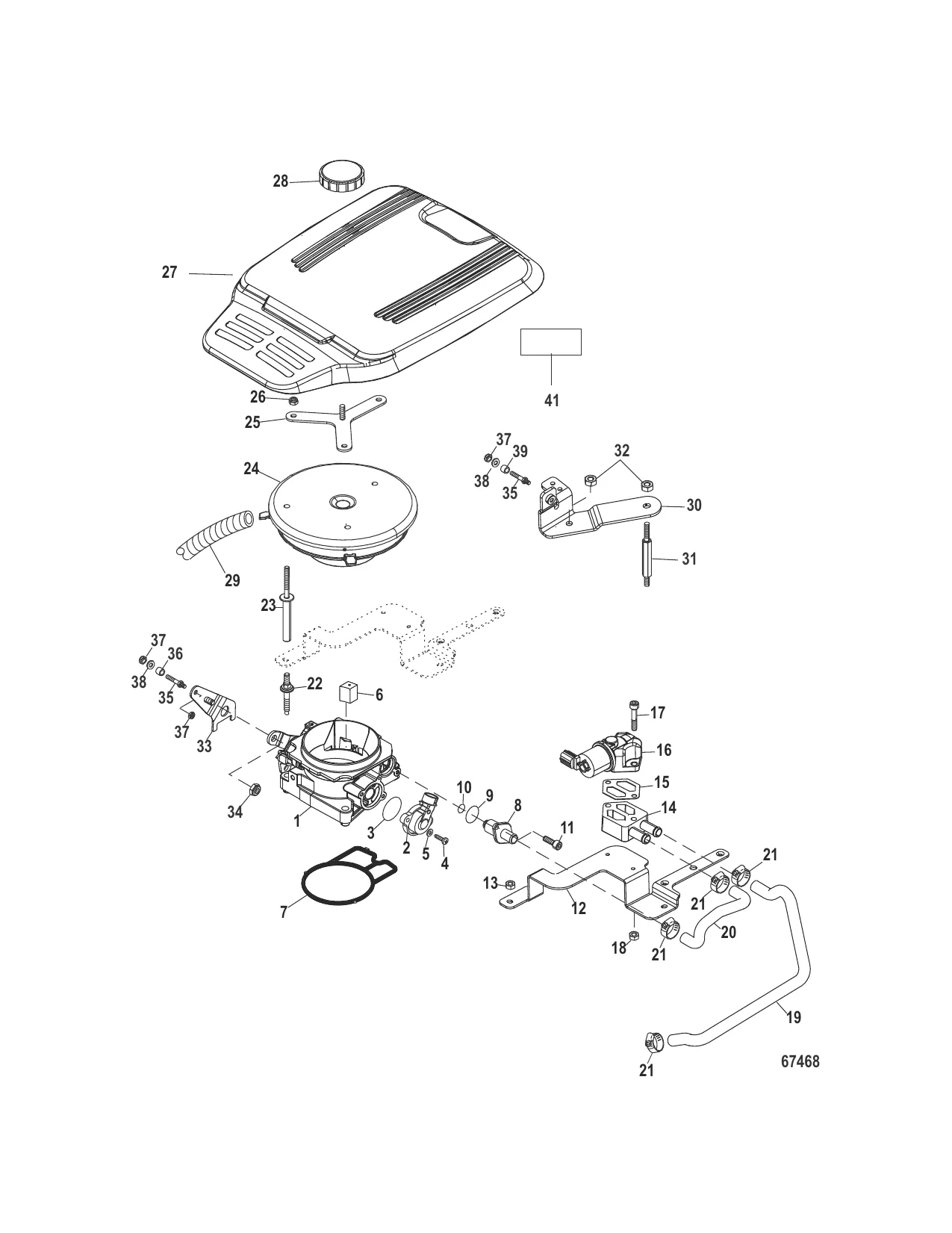 Корпус дроссельной заслонки Механическое управление газом и реверсом