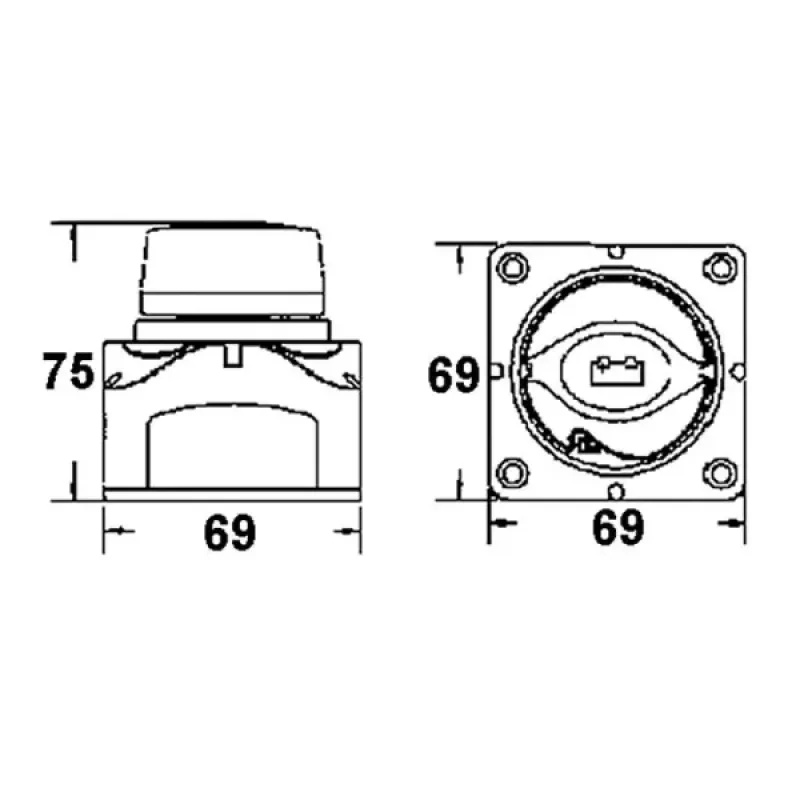 BEP Marine Переключатель батарей 69х69 мм