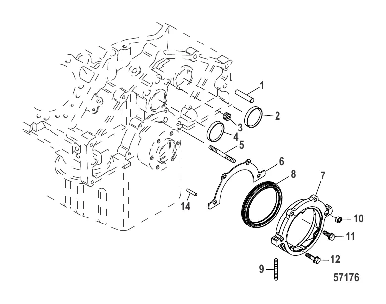 Блок цилиндра (Задний главный уплотнитель)