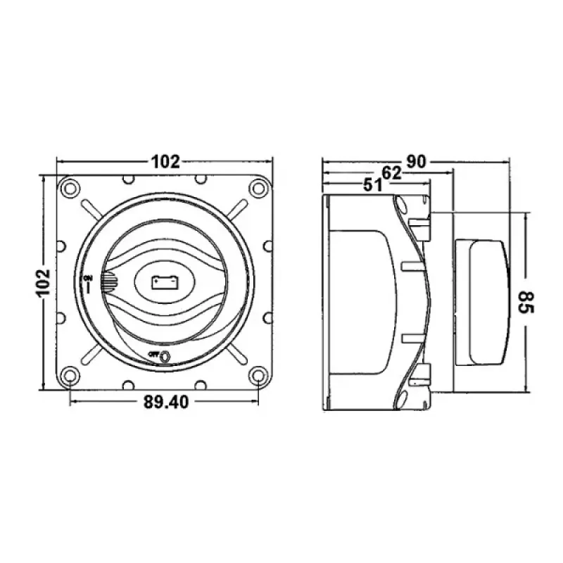 BEP Marine Переключатель батарей усиленный с блокировкой