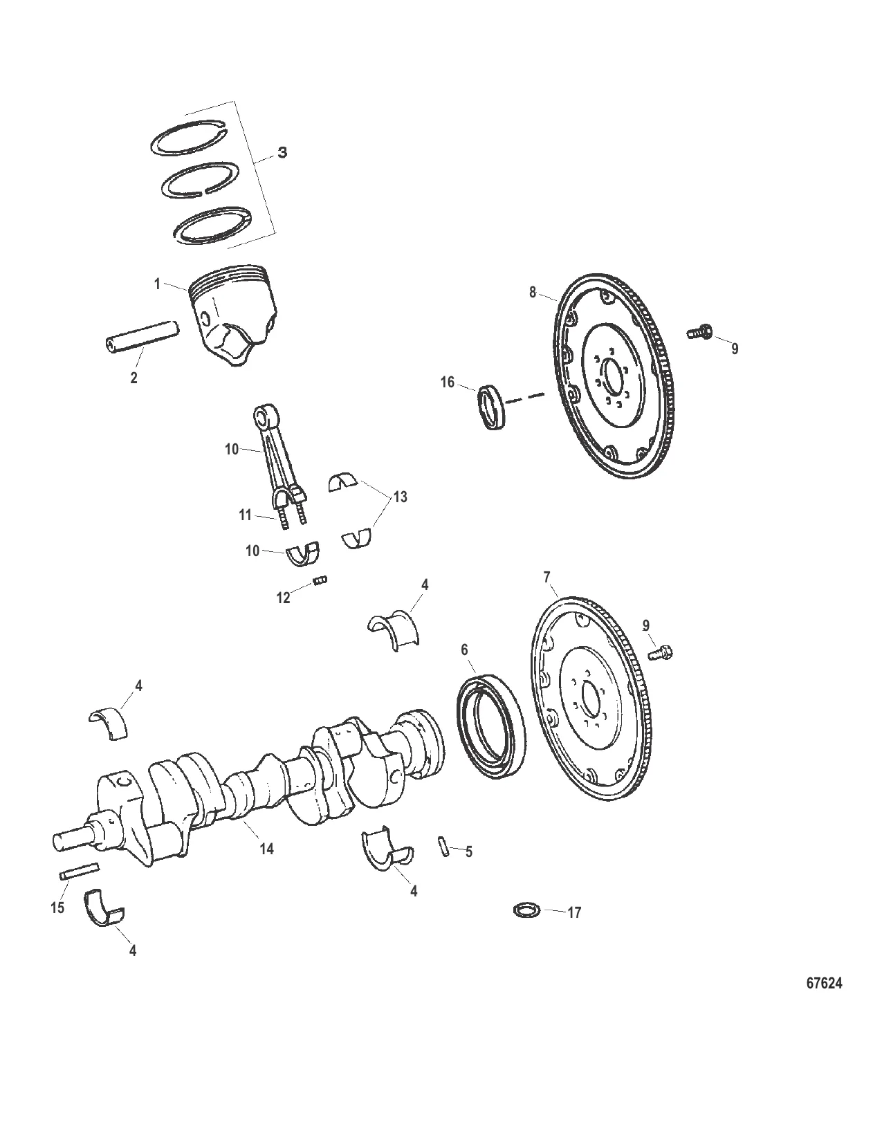 Коленчатый вал Поршни и соединительные стержни
