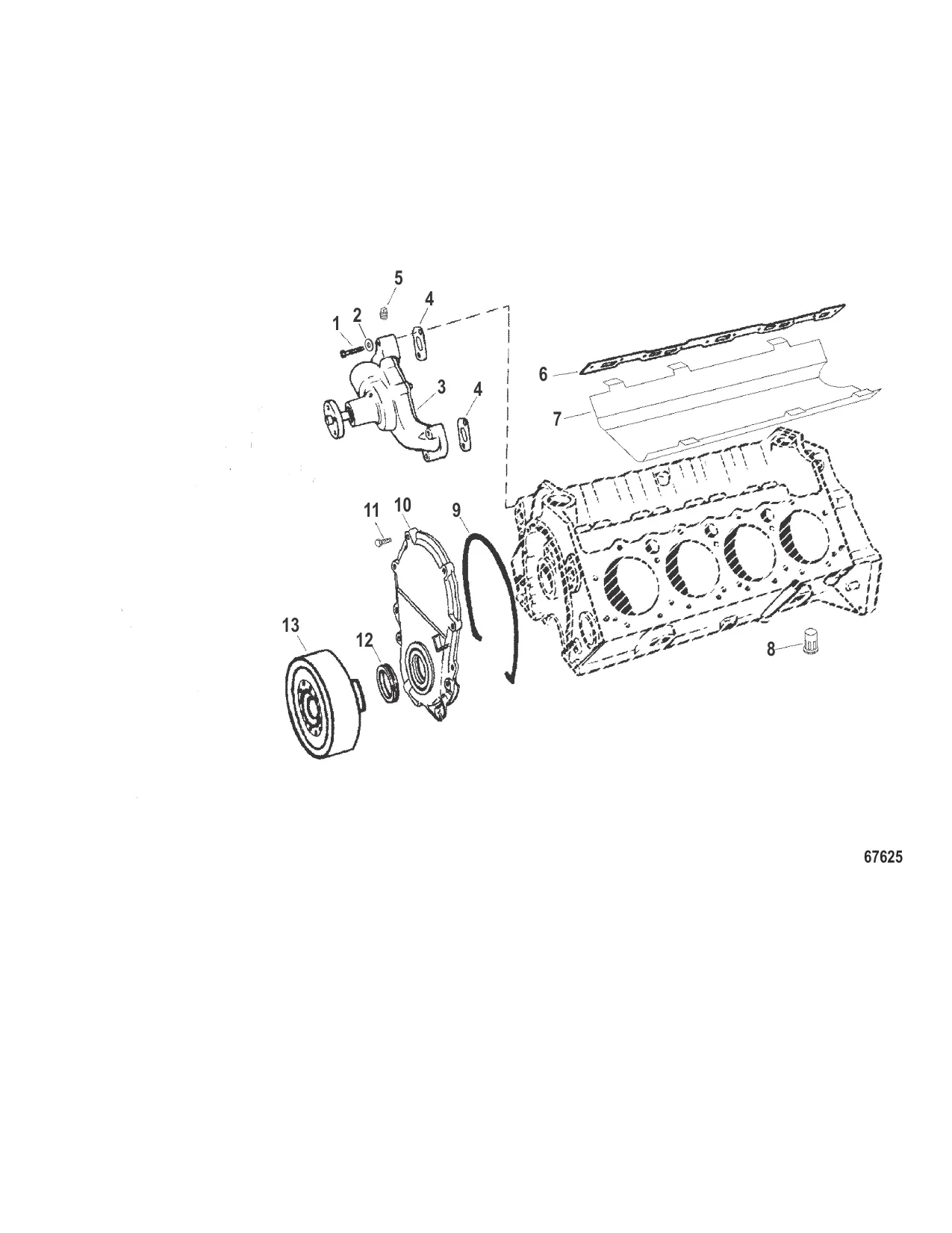 Циркуляционный водяной насос и передняя крышка