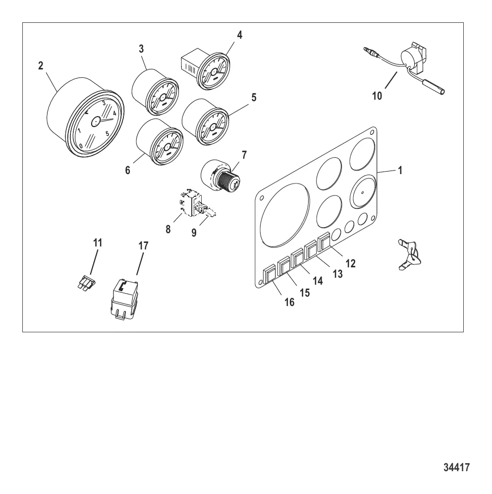Компоненты комплекта приборной панели Полный