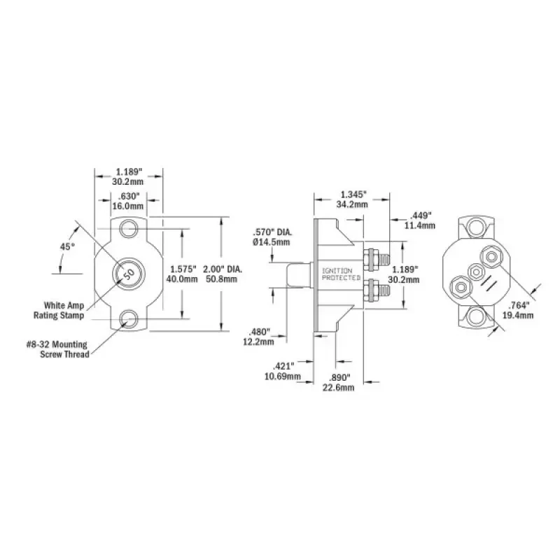 Автоматический выключатель постоянного тока Blue Sea 2143 (60A 32 VDC)