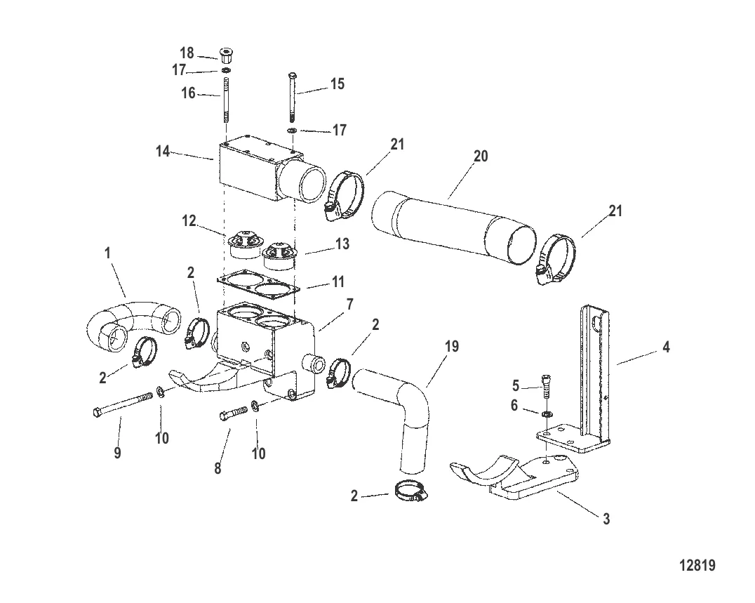 Термостат в сборе и шланги