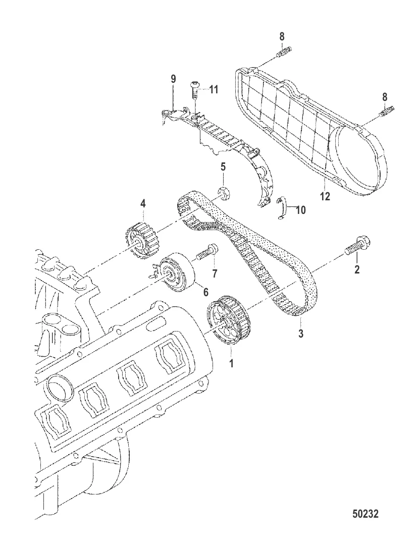 Зубчатый ремень и крышка