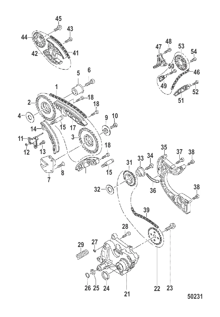 Цепь механизма газораспределения и направляющая ползуна