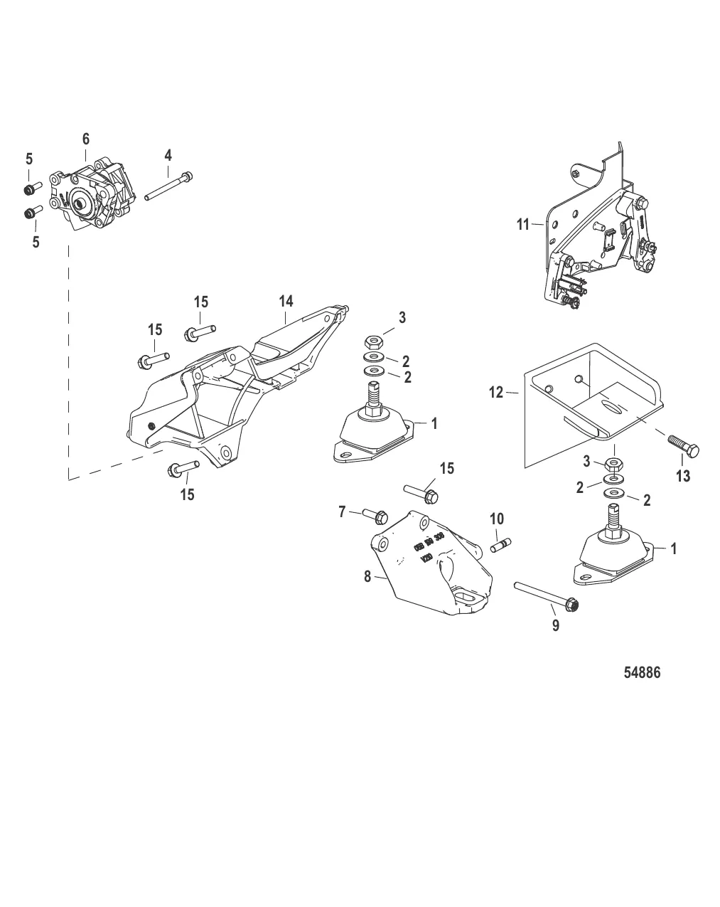 Крепления, масляный насос и кронштейн переключения передач