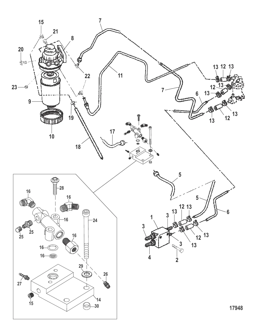 Топливный фильтр и связанные детали