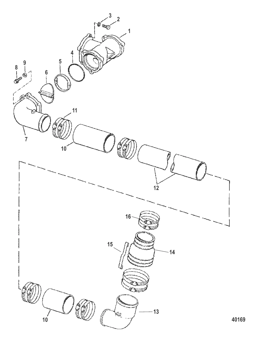 КОМПОНЕНТЫ УДЛИНИТЕЛЯ ВЕДУЩЕГО ВАЛА (M0059-G8)
