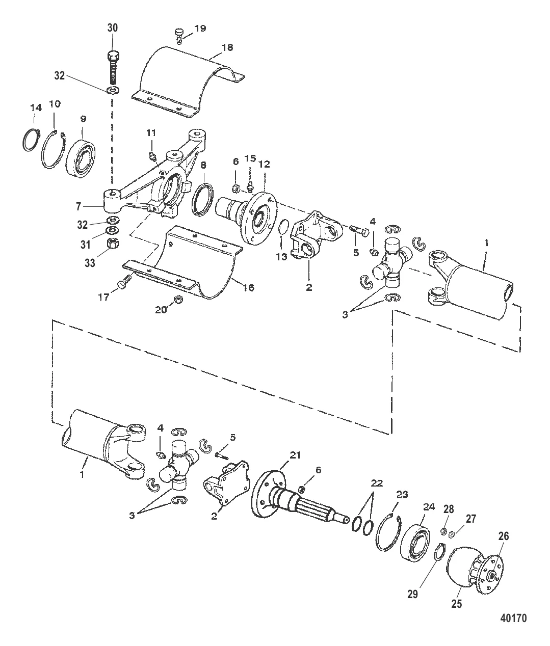 КОМПОНЕНТЫ УДЛИНИТЕЛЯ ВЕДУЩЕГО ВАЛА (M0061-G8)