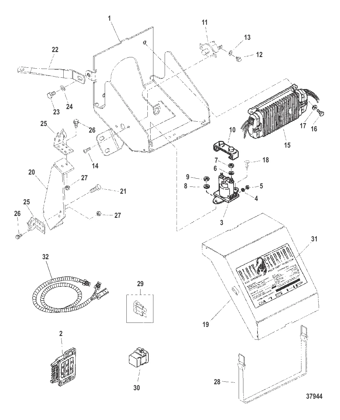 РАСПРЕДЕЛИТЕЛЬНАЯ КОРОБКА И КОМПОНЕНТЫ (С/Н 0L002700 И ВЫШЕ)
