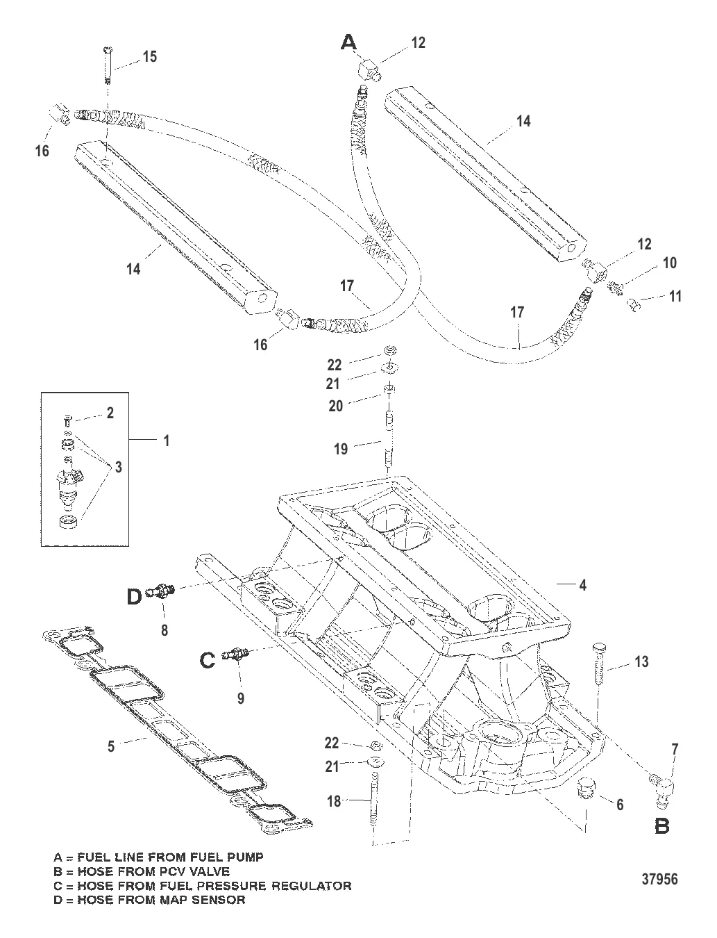 ВПУСКНОЙ КОЛЛЕКТОР И ТОПЛИВНЫЕ НАПРАВЛЯЮЩИЕ