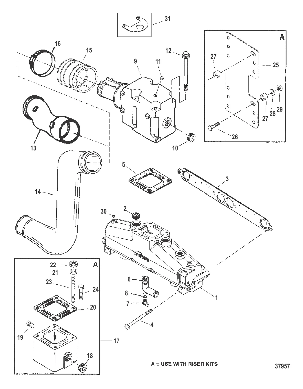 ВЫХЛОПНОЙ КОЛЛЕКТОР И ВЫХЛОПНОЙ КОЛЕНЧАТЫЙ ПАТРУБОК