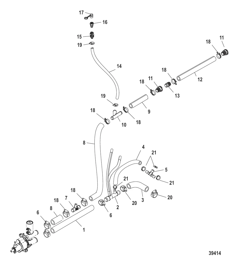 Закрытая система охлаждения Шланги насоса забортной воды