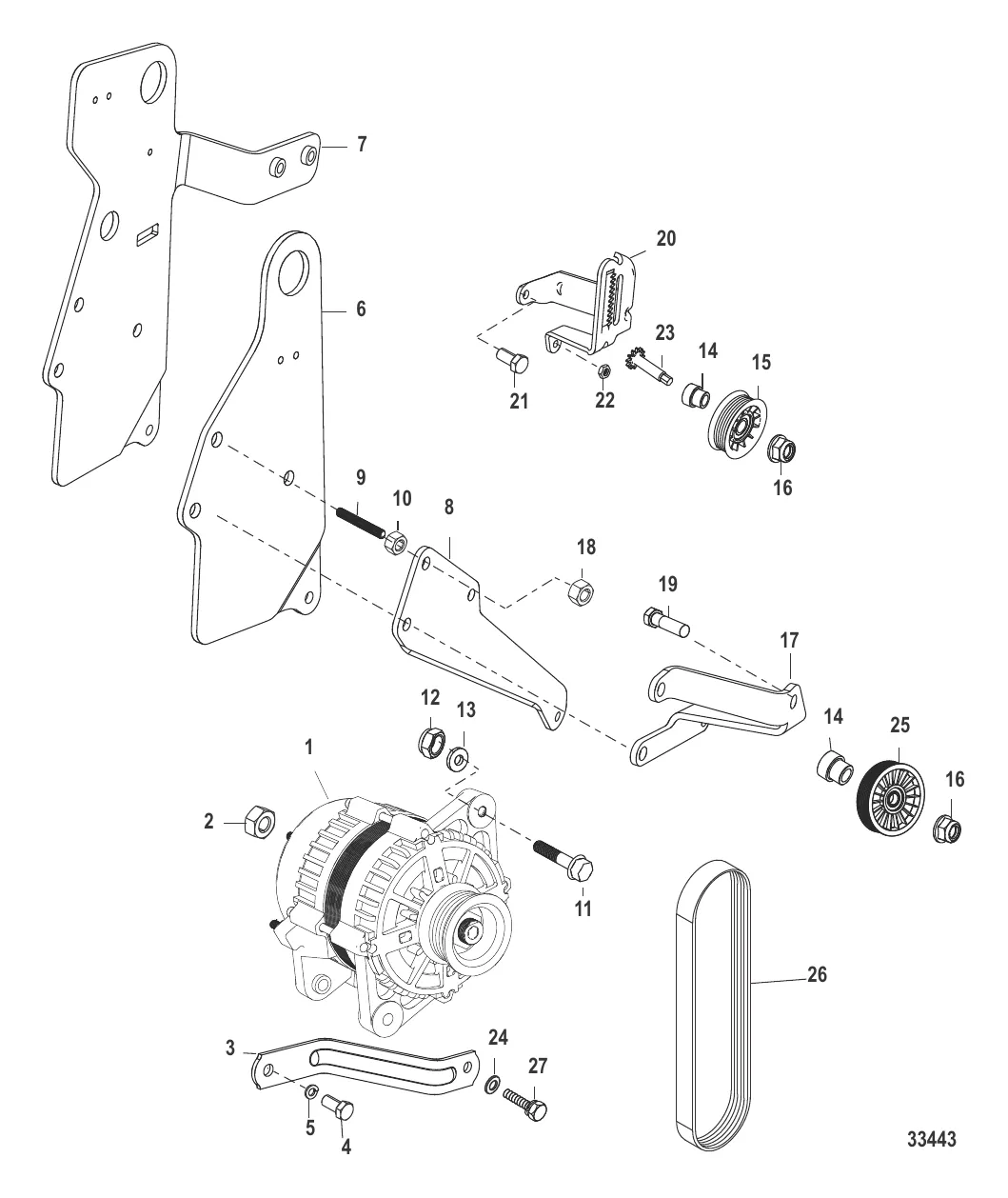 Генератор и кронштейны
