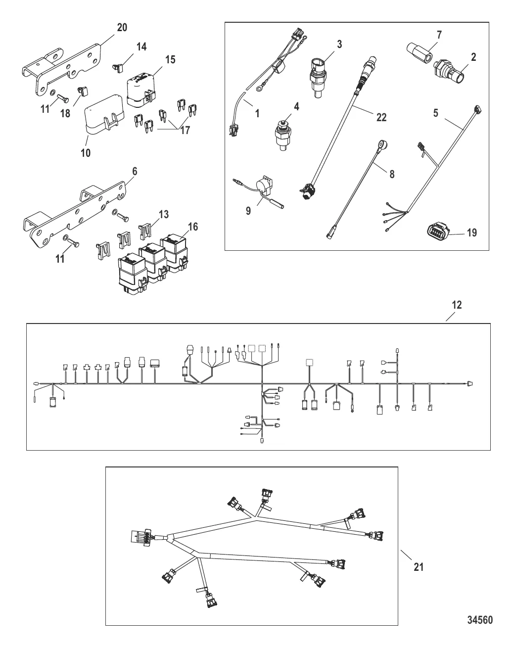 Электрические компоненты Реле и жгут проводов в сборе