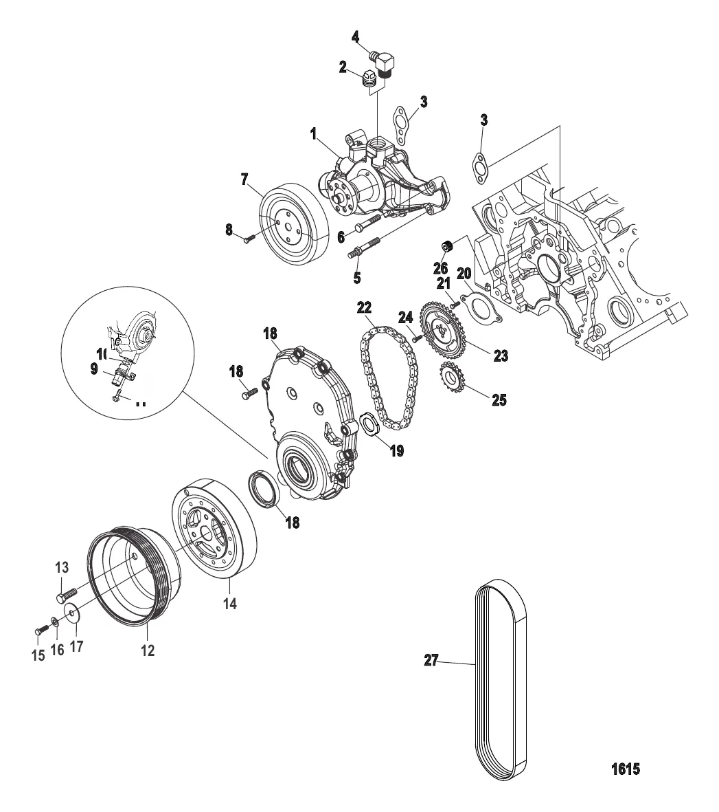 Front Cover and Circulating Pump