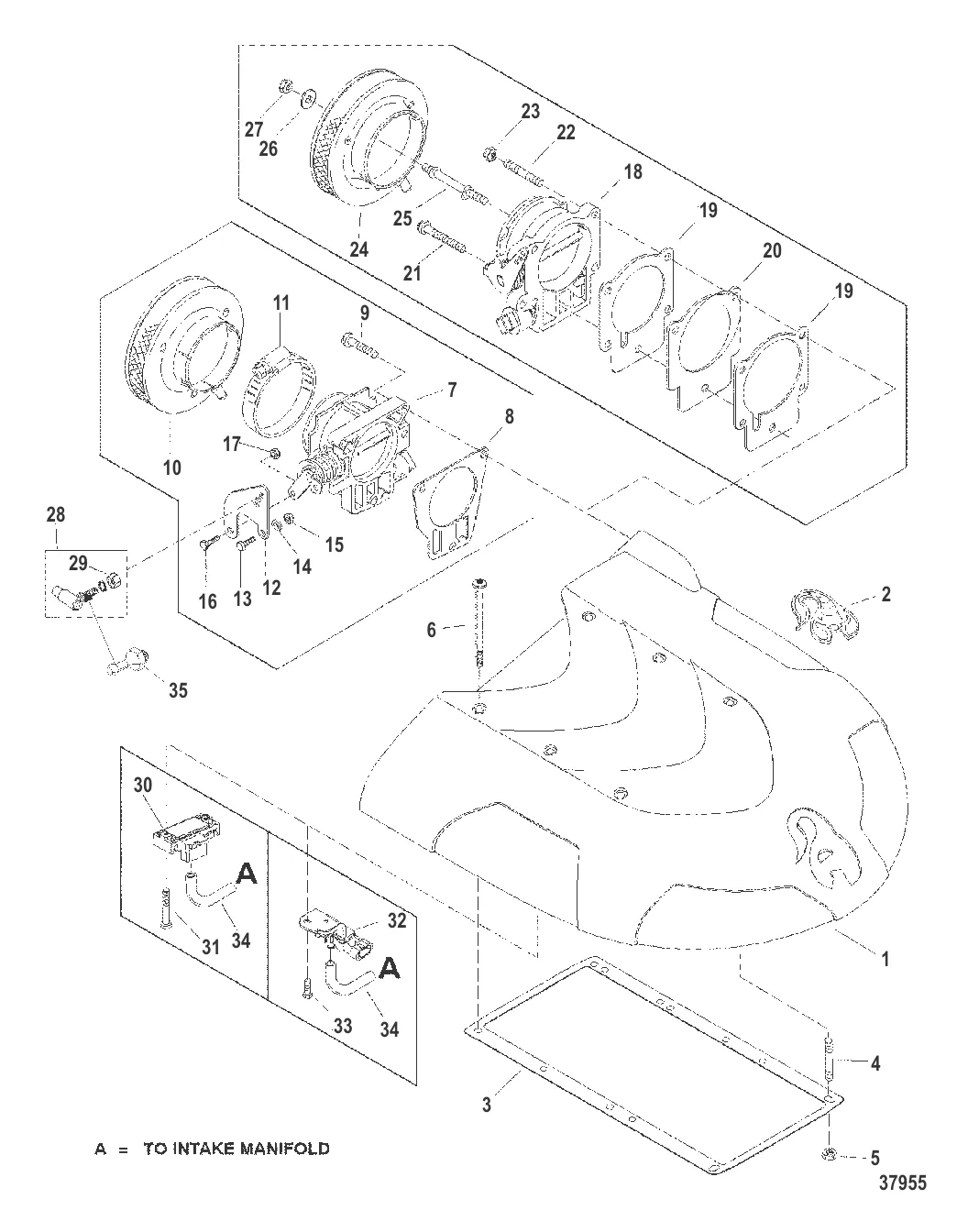 ВОЗДУХОЗАБОРНАЯ КАМЕРА И ПЛАМЕГАСИТЕЛЬ