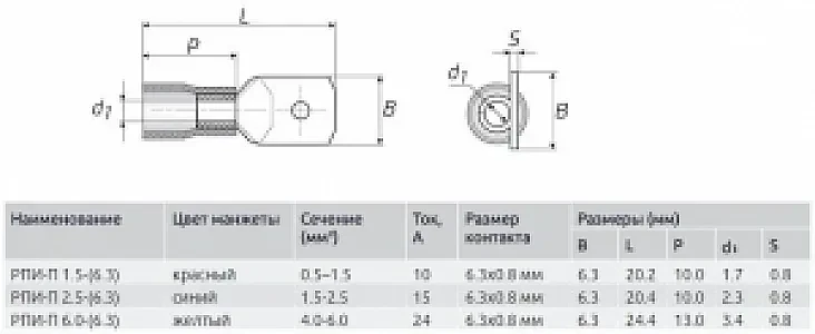 Разъем плоский изолированный (папа) 6.0-7-0.8 РПИ-П 6.0-(6.3) (РПИ-П 6.0-7-0.8)