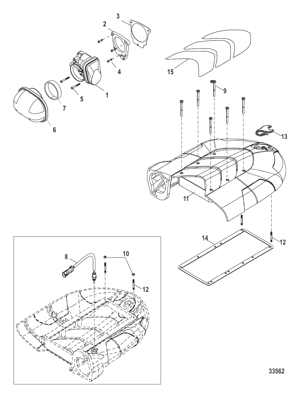 Корпус дроссельной заслонки и воздушная камера