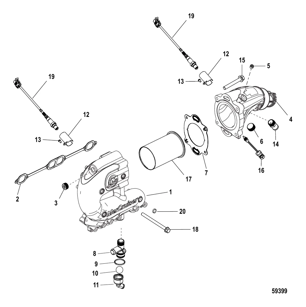 Выхлопной коллектор и коленчатый патрубок