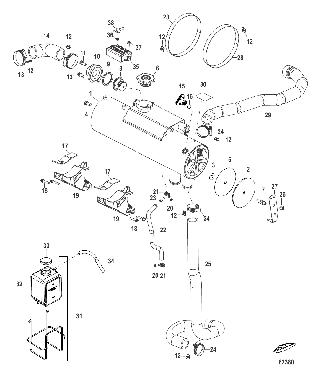 Охлаждение пресной водой Теплообменник