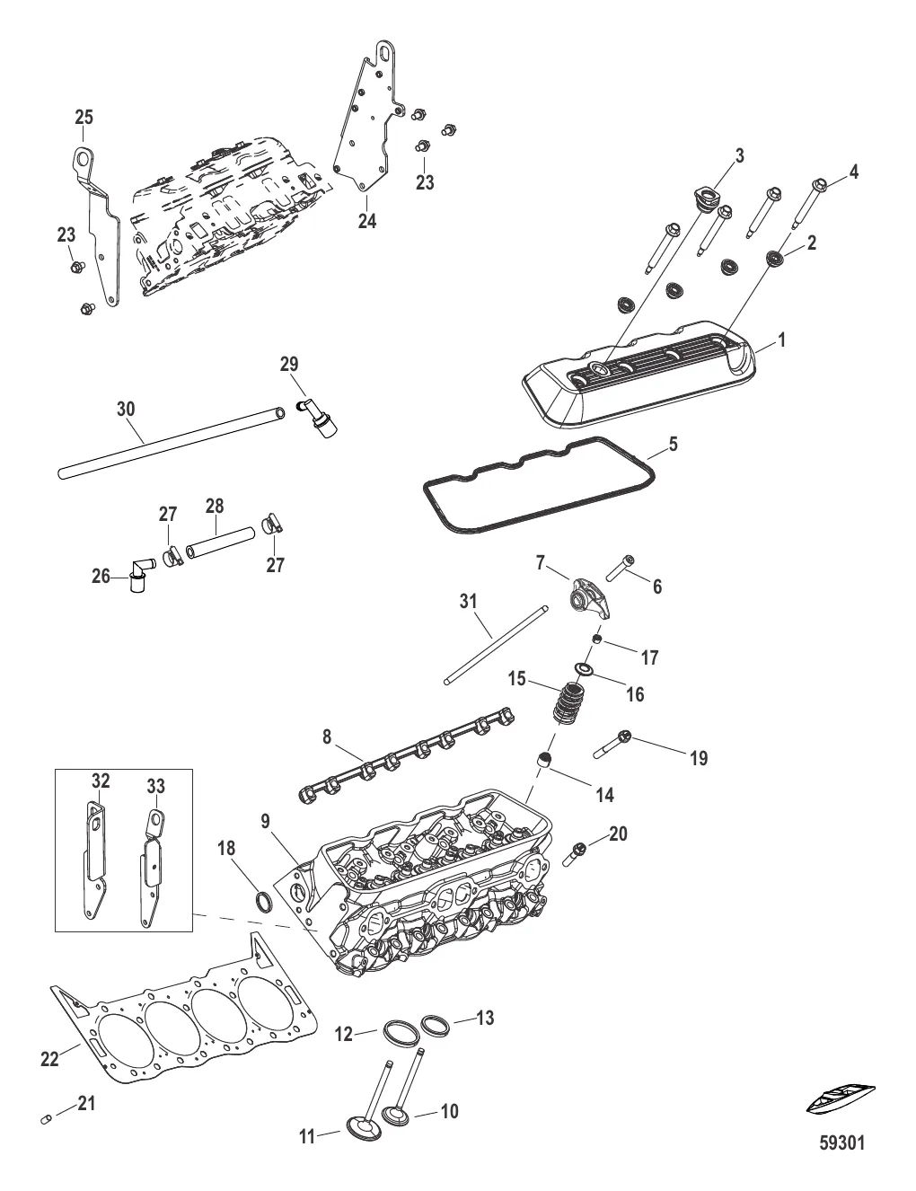 Головка цилиндра и крышка коромысла