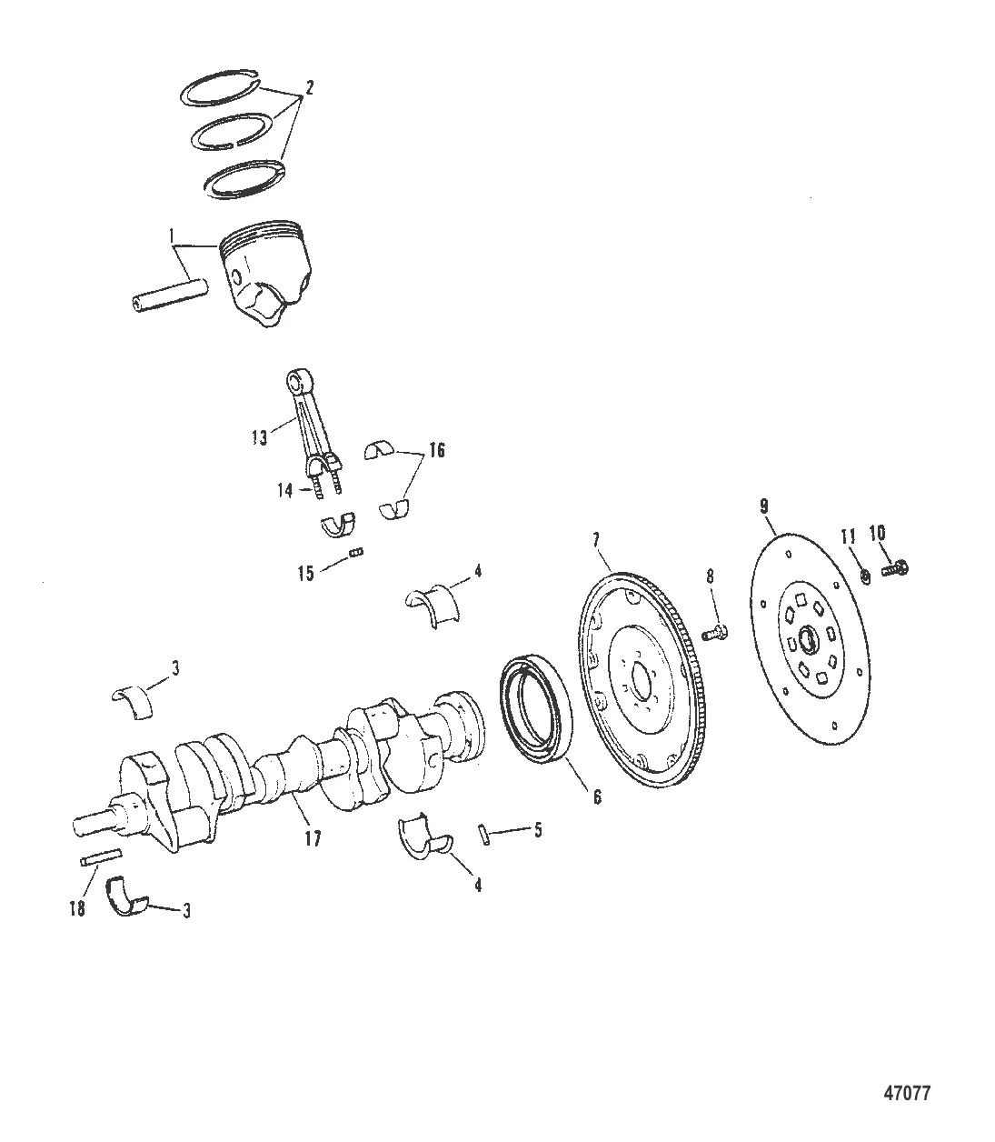 КОЛЕНЧАТЫЙ ВАЛ ПОРШНИ И СОЕД. СТЕРЖНИ