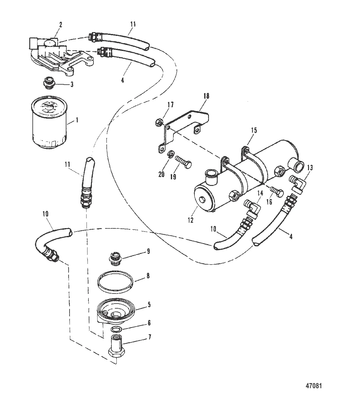 МАСЛЯНЫЙ ФИЛЬТР И ПЕРЕХОДНИК СЕР. НОМЕР F160274 И НИЖЕ