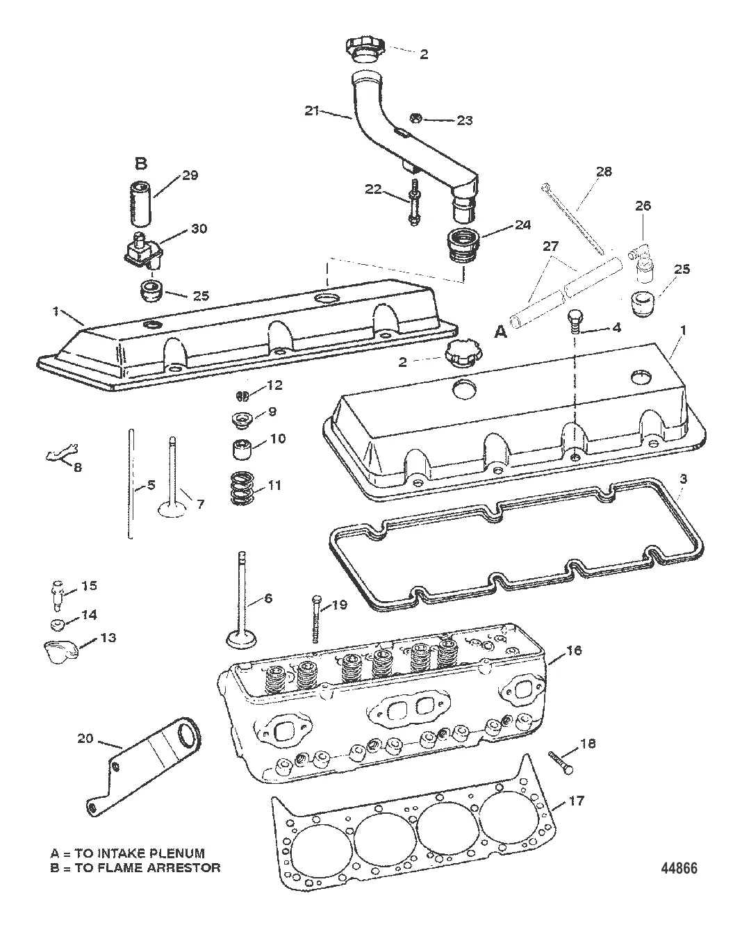 ГОЛОВКА ЦИЛИНДРА И КРЫШКА КОРОМЫСЛА (8.2L)