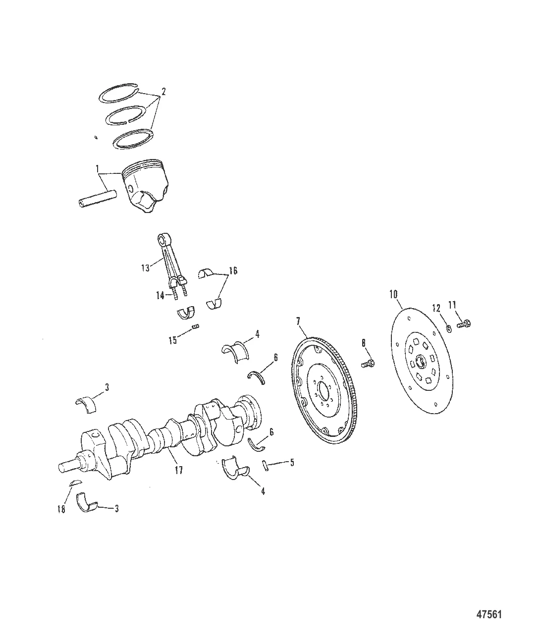 КОЛЕНЧАТЫЙ ВАЛ ПОРШНИ И СОЕД. СТЕРЖНИ