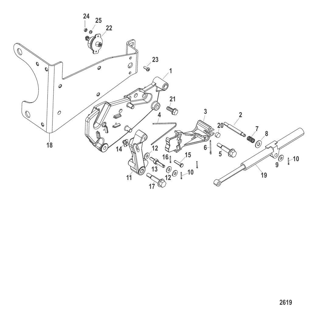 Кронштейн переключения передач (КОНСТРУКЦИЯ II – с зажимом шпильки или 4 шплинтами)