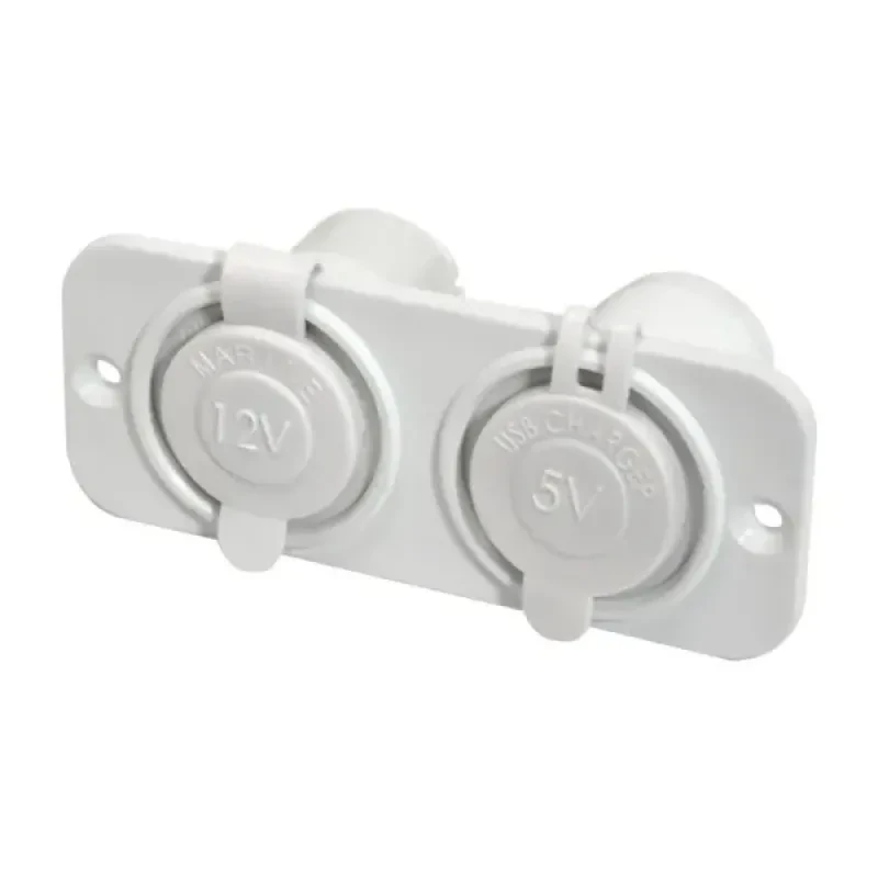 EASTERNER Панель с USB-разъемом 5В/2.4А и прикуривателем, белая