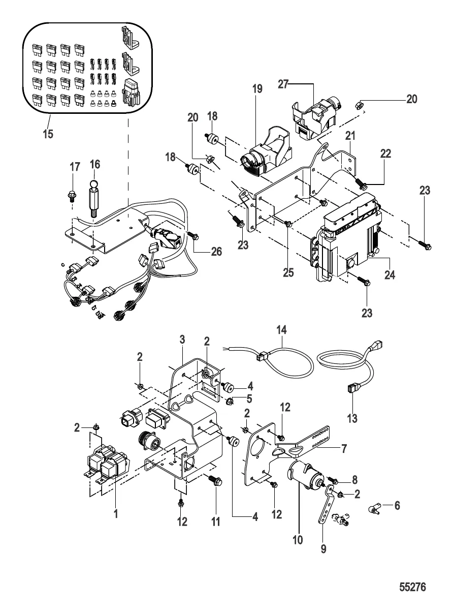 Электрические компоненты Блок управления и кронштейны