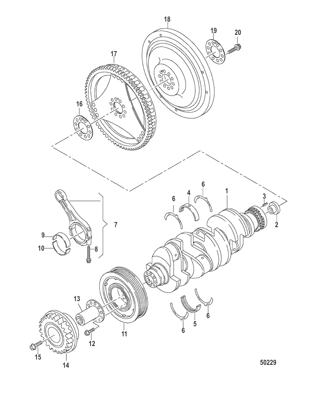 Компоненты двигателя Подшипники коленчатого вала/шатуна