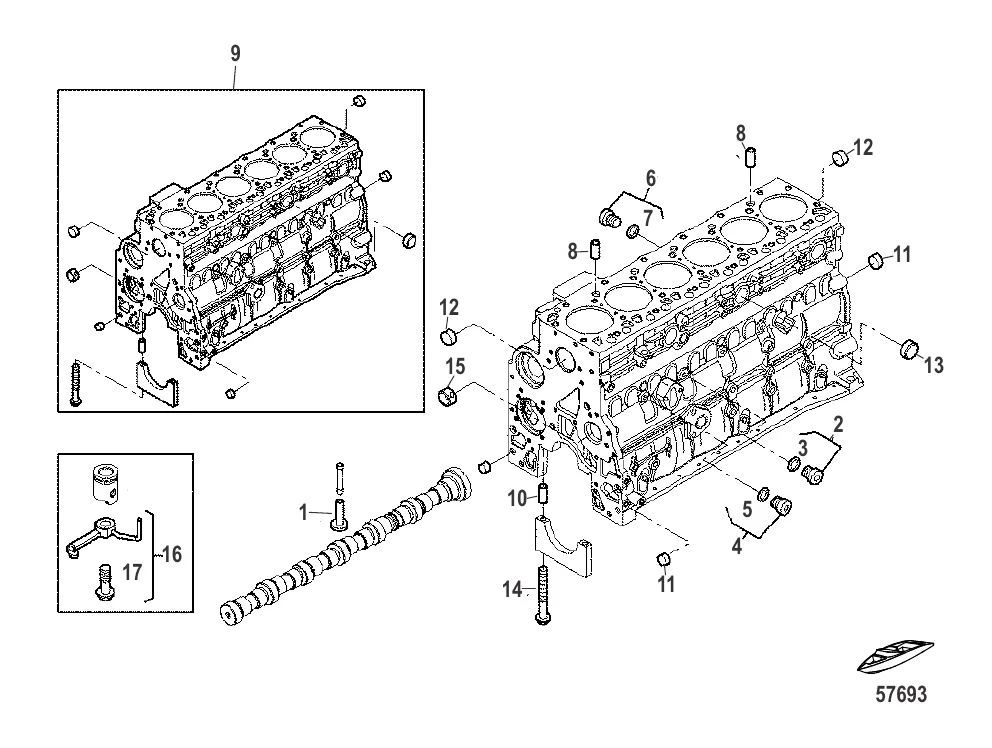 Блок цилиндров – пробки и штифты